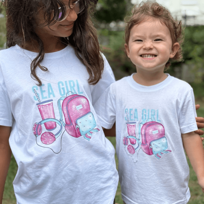 Sea Girl Çocuk Tişört – %100 Pamuk