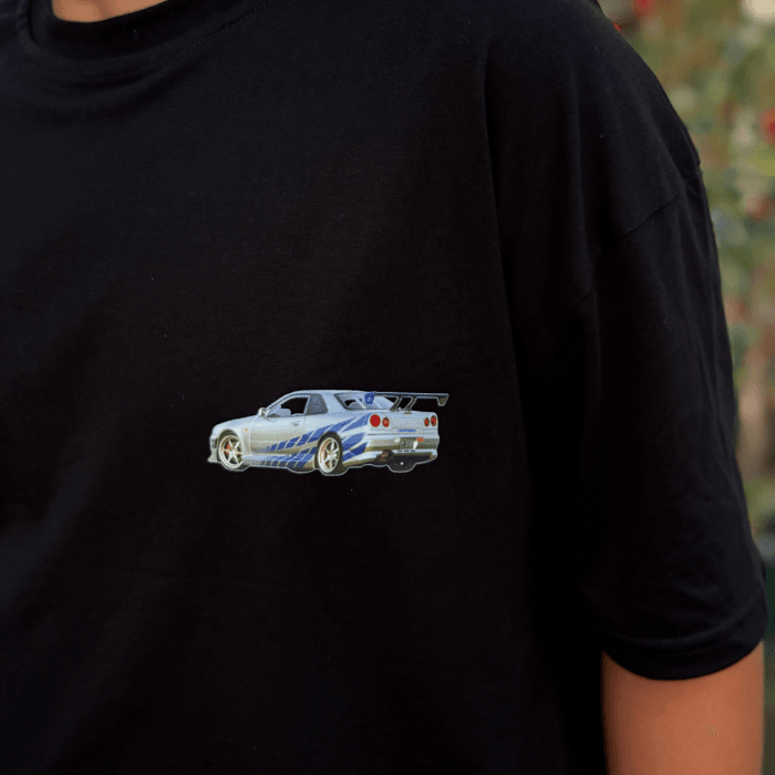 Nissan R34 Skyline %100 Pamuk Siyah T-shirt (tişört)