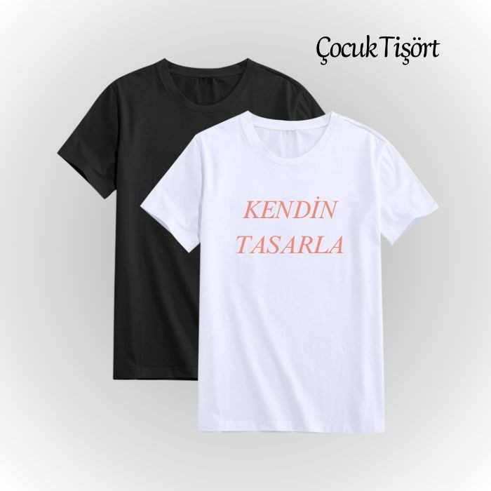 Kendin Tasarla – Çocuk Tişörtü (%100 Pamuk) - Beyaz
