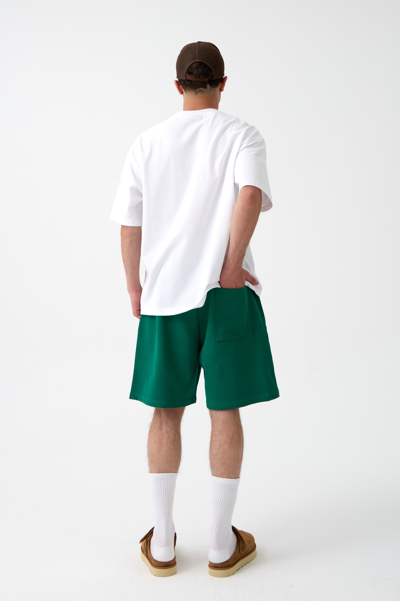 Diegonel Oversize Basic Şort - YEŞİL