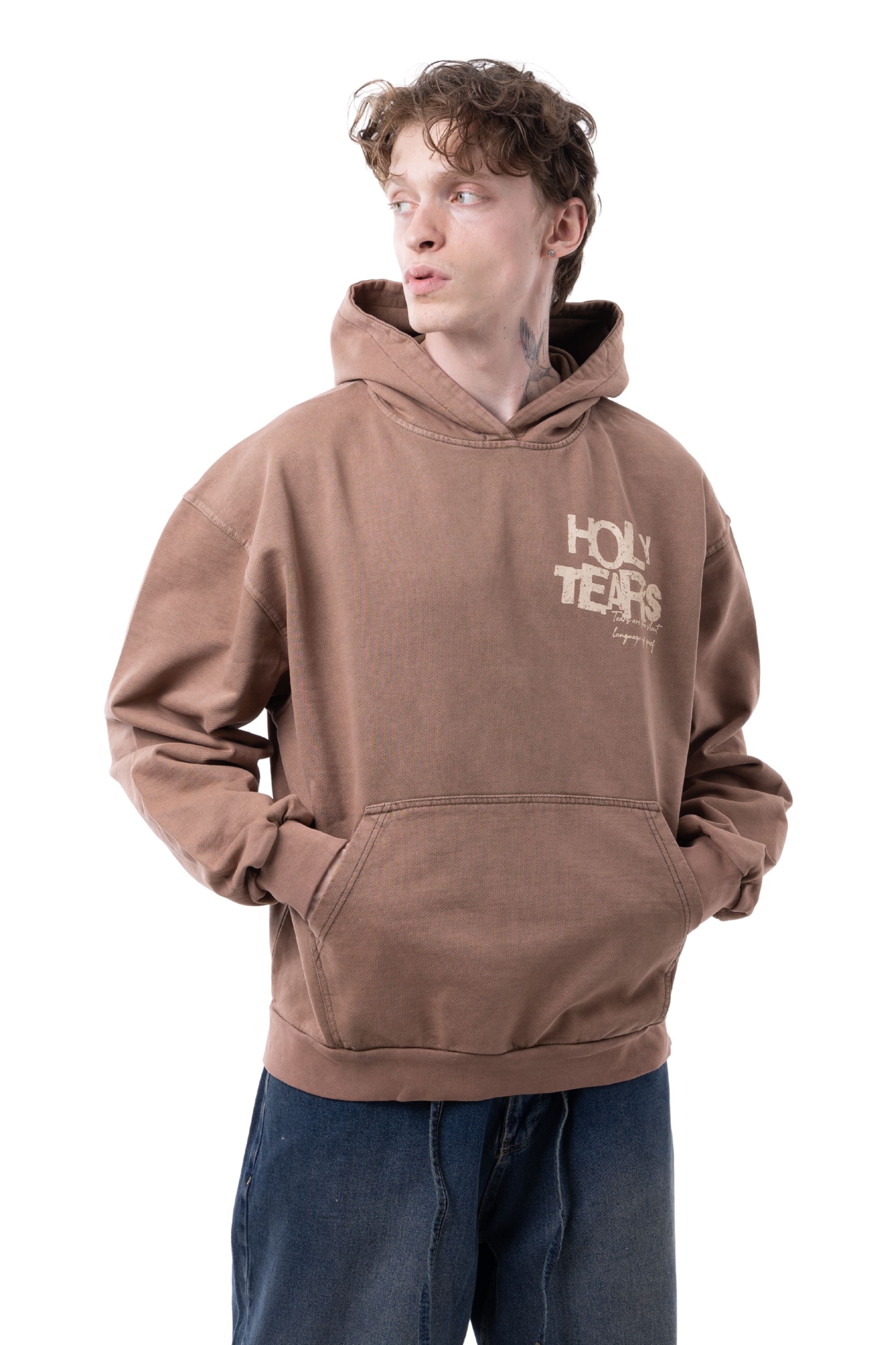HOLY TEARS HOODİE - KAHVERENGİ