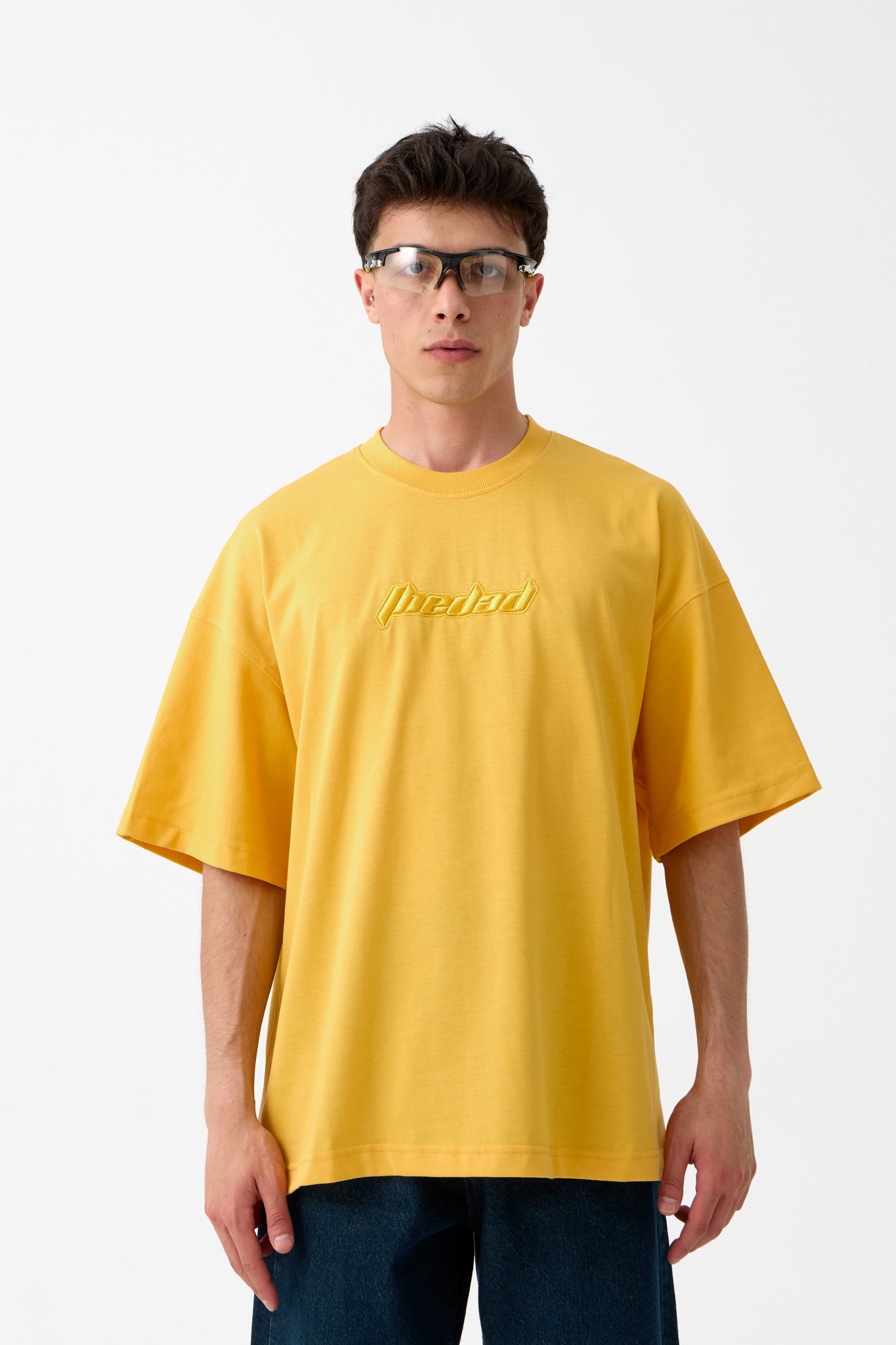 The Dad Nakışlı Oversize Tişört  - SARI