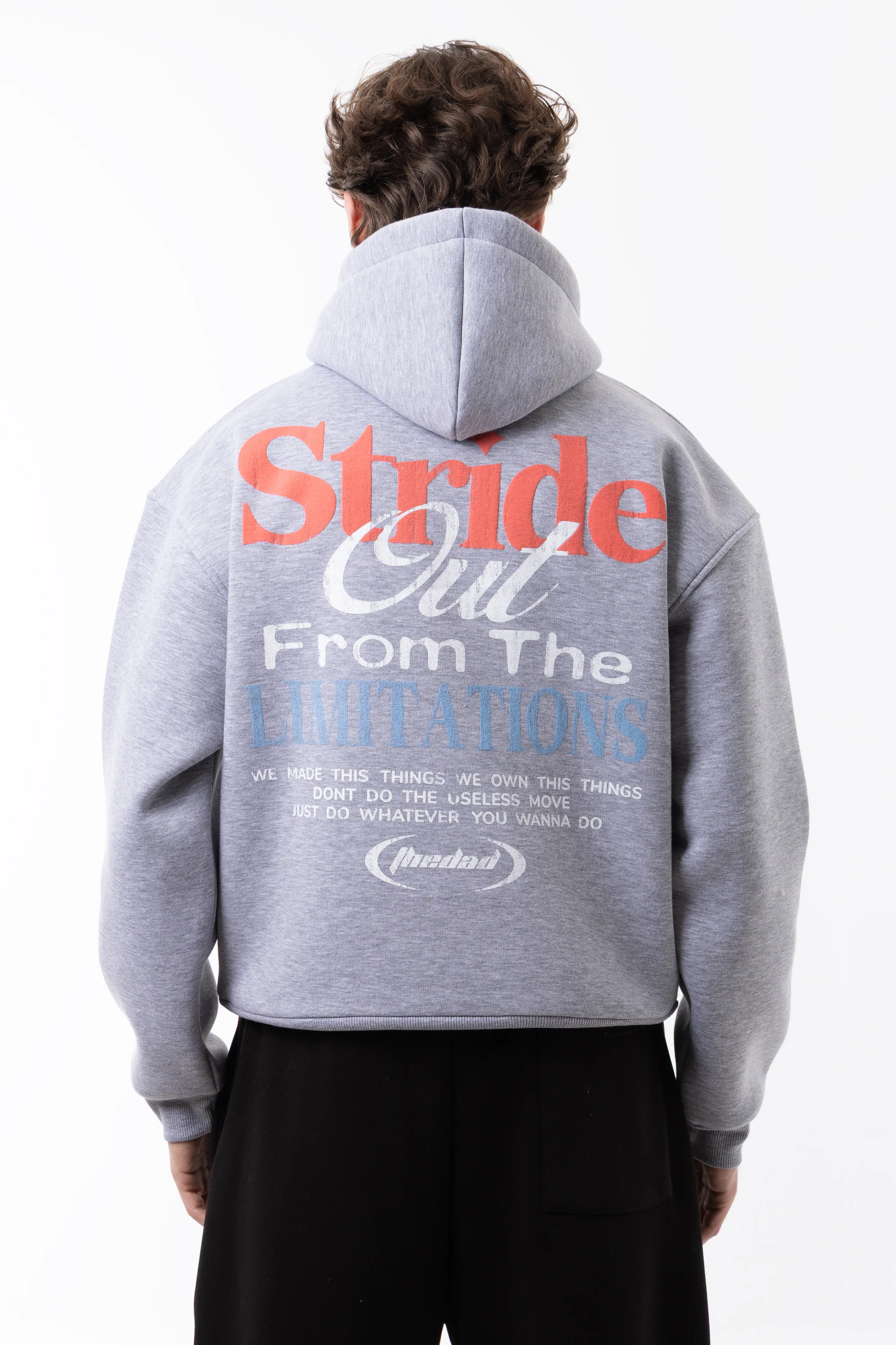 STRİDE BASKILI HOODİE - GRİ