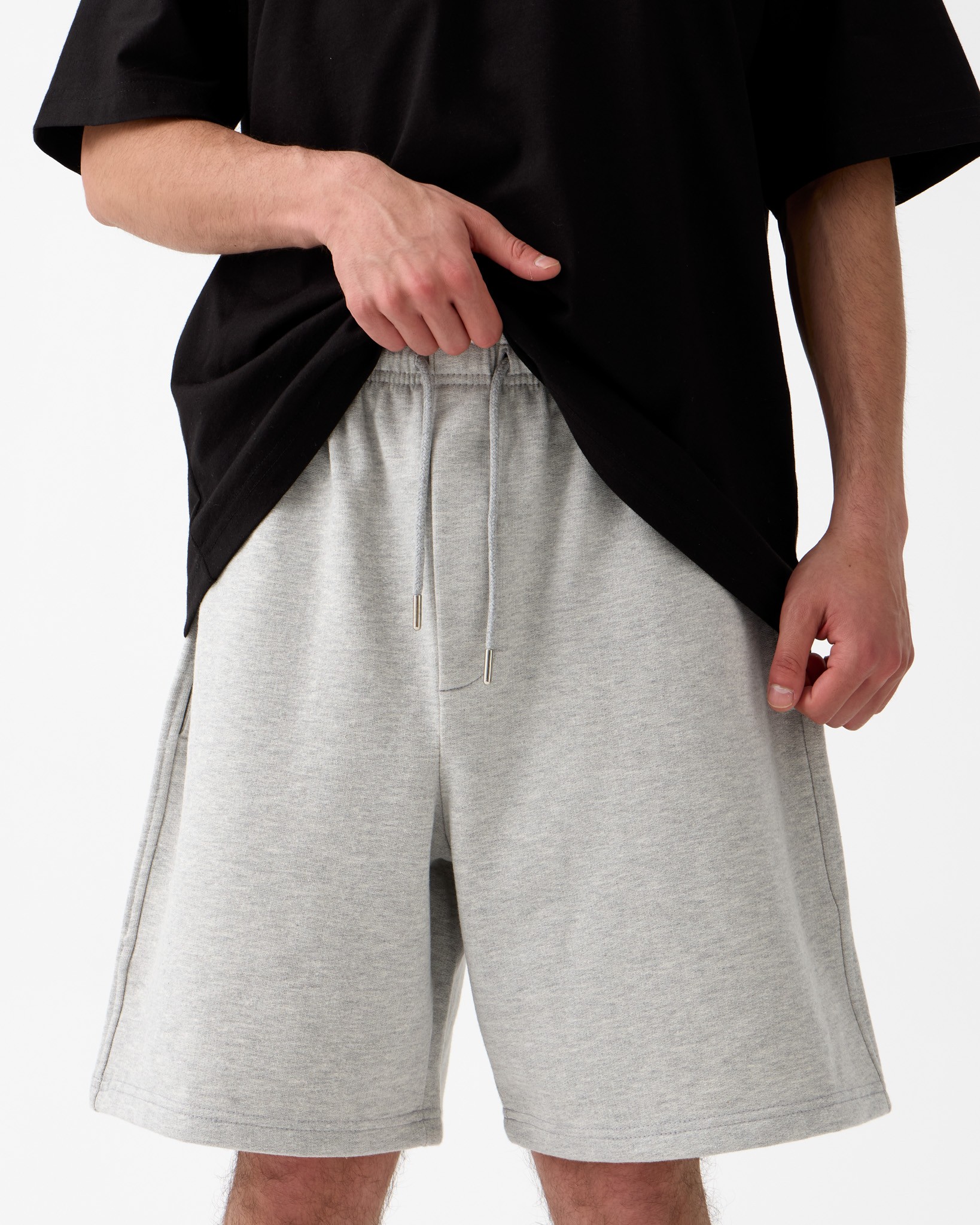 Diegonel Oversize Basic Şort - GRİ