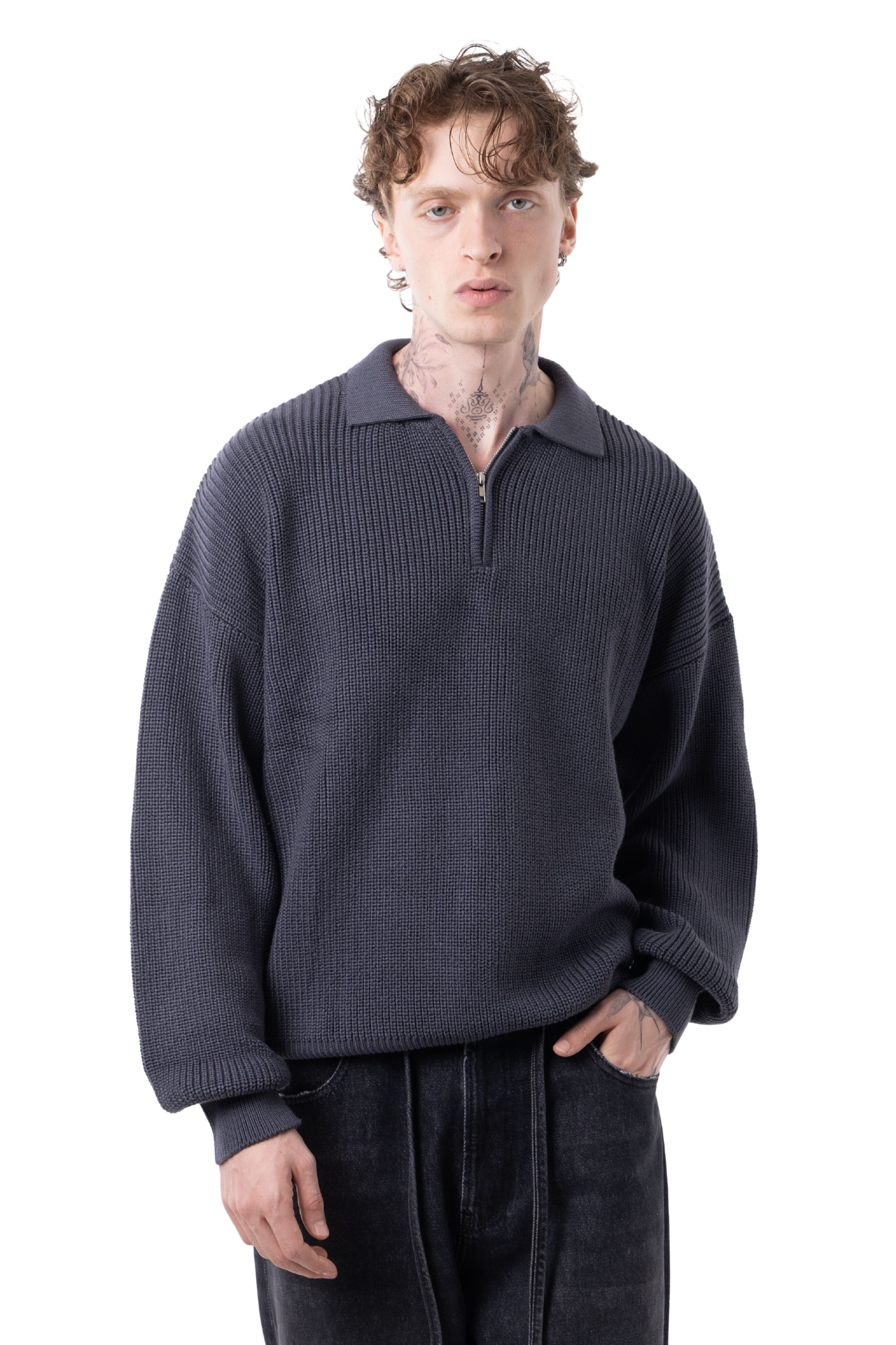 POLO YAKA TRİKO - ANTRASİT