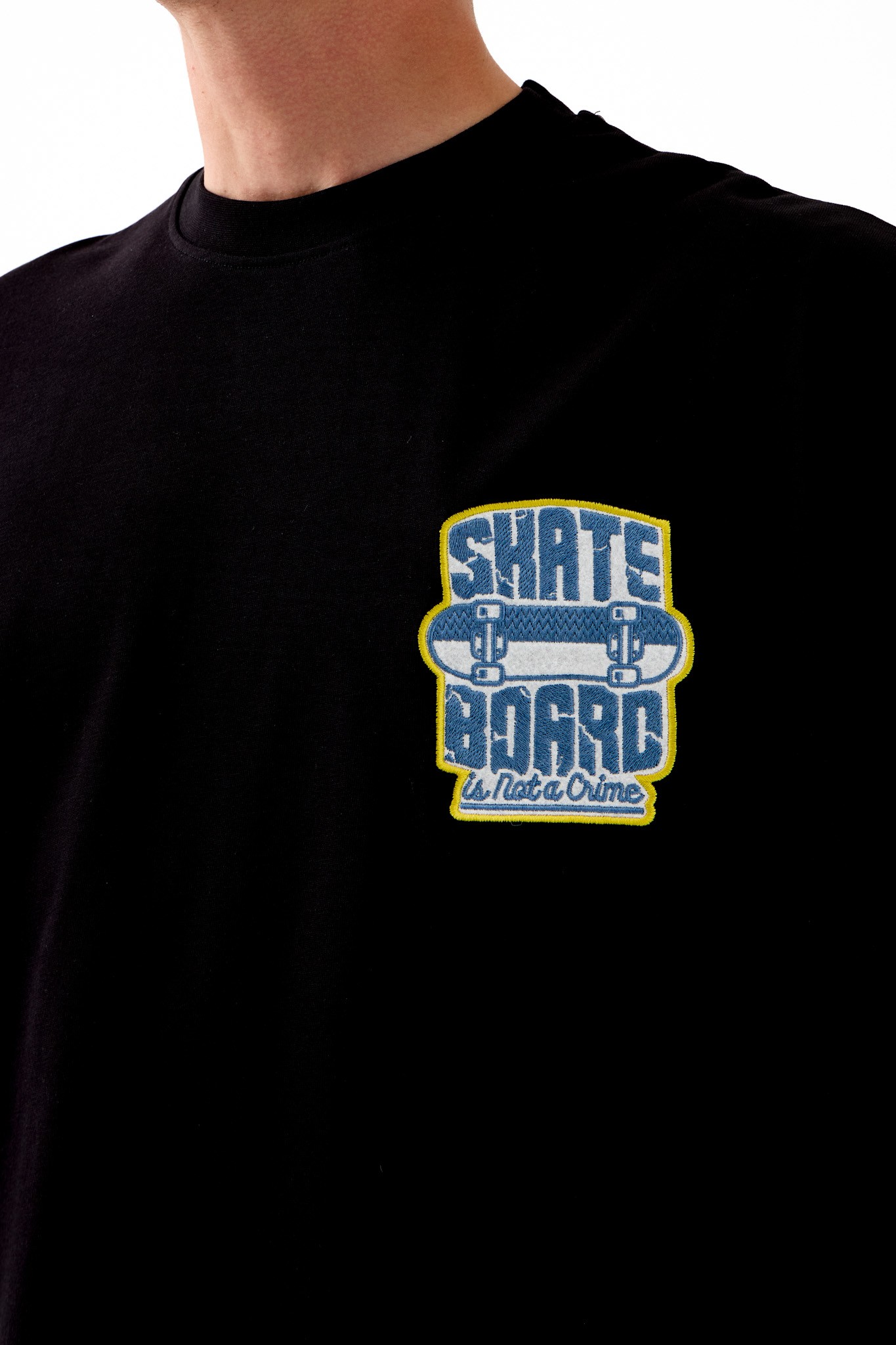 Skate Board Nakışlı Oversize Tişört