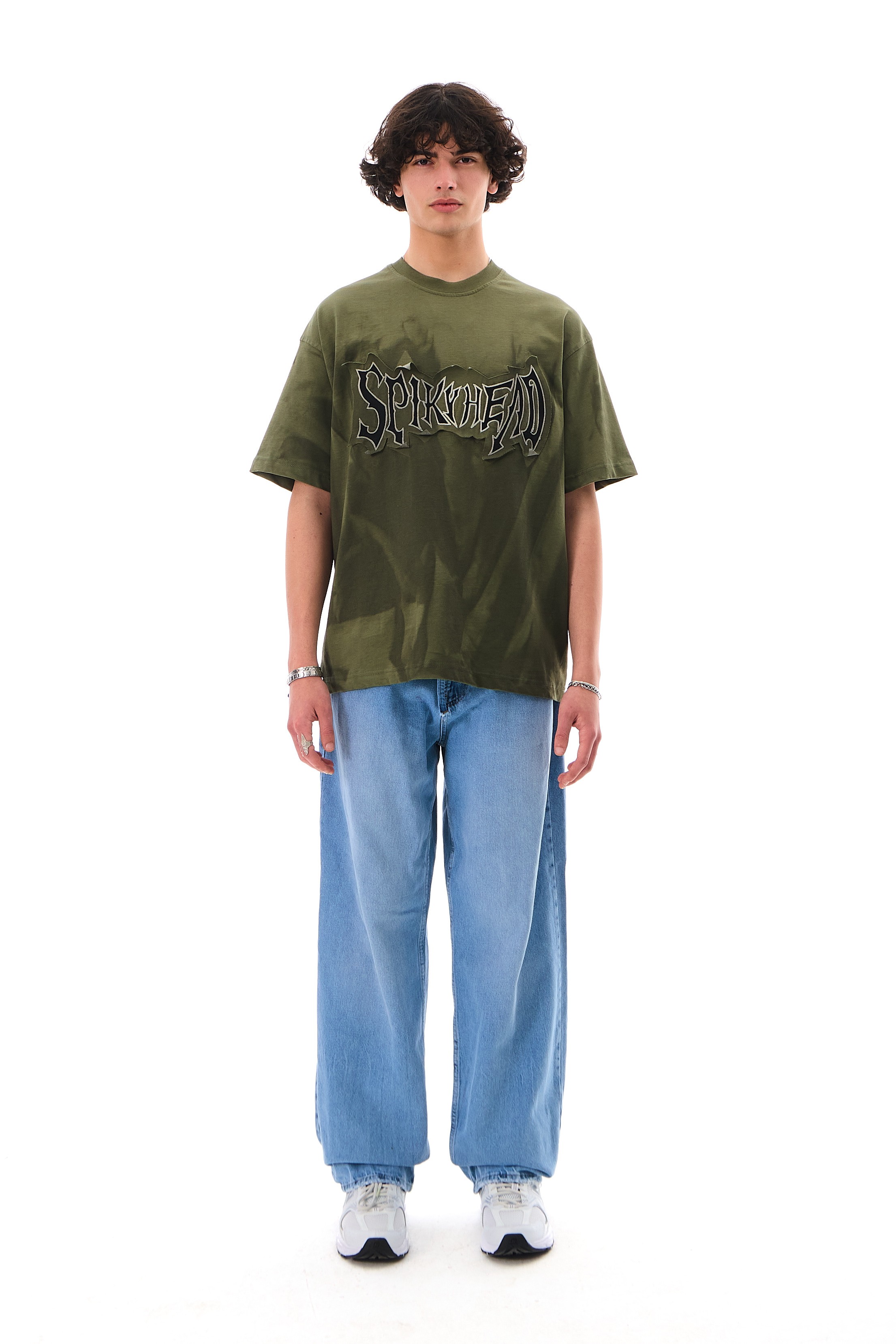 SPİKYHEAD DETAYLI ACİD WASHED TİŞÖRT - HAKİ