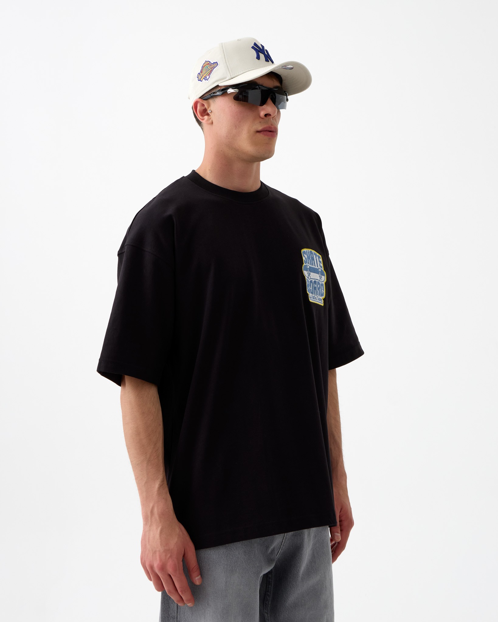 Skate Board Nakışlı Oversize Tişört