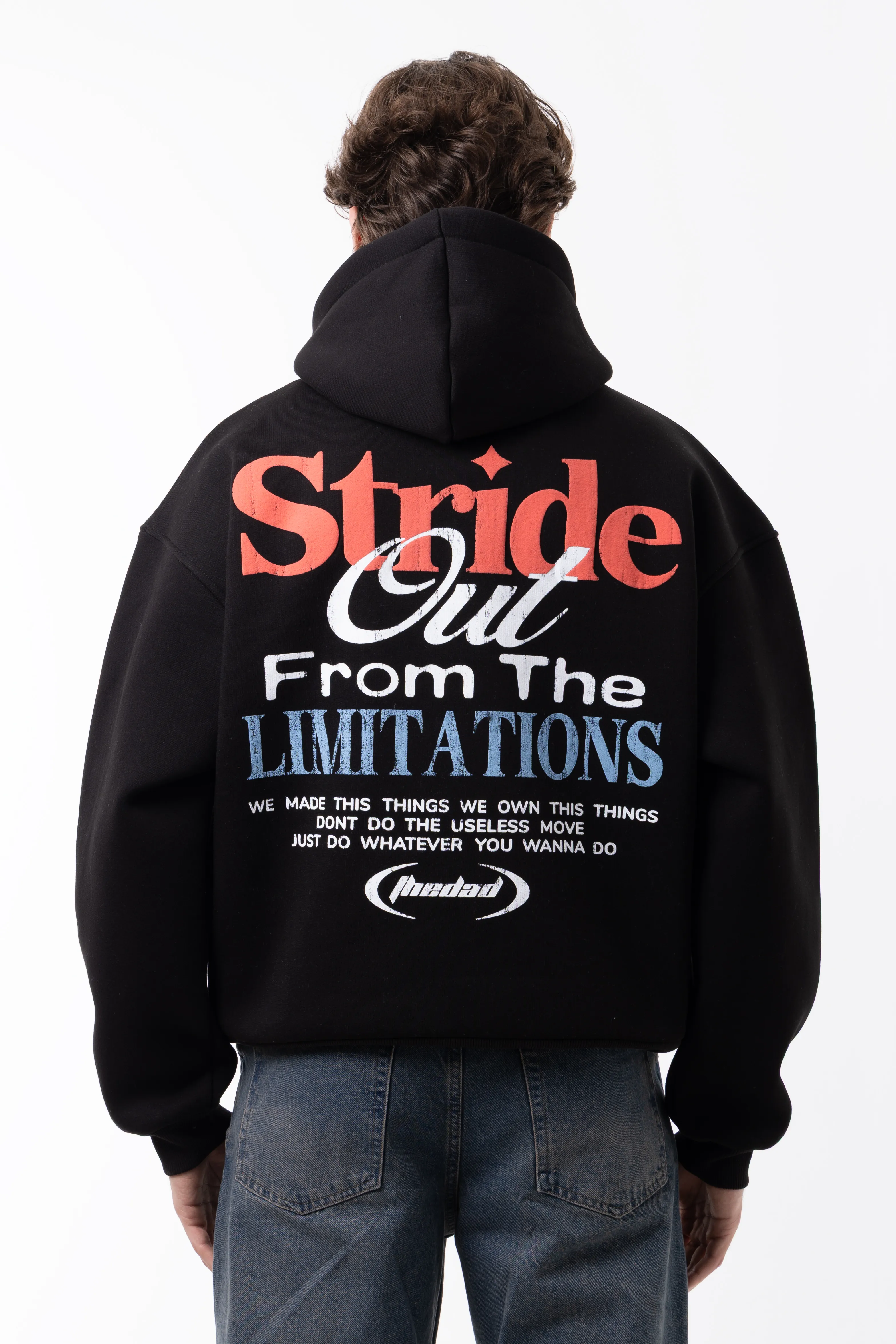 STRİDE BASKILI HOODİE - SİYAH