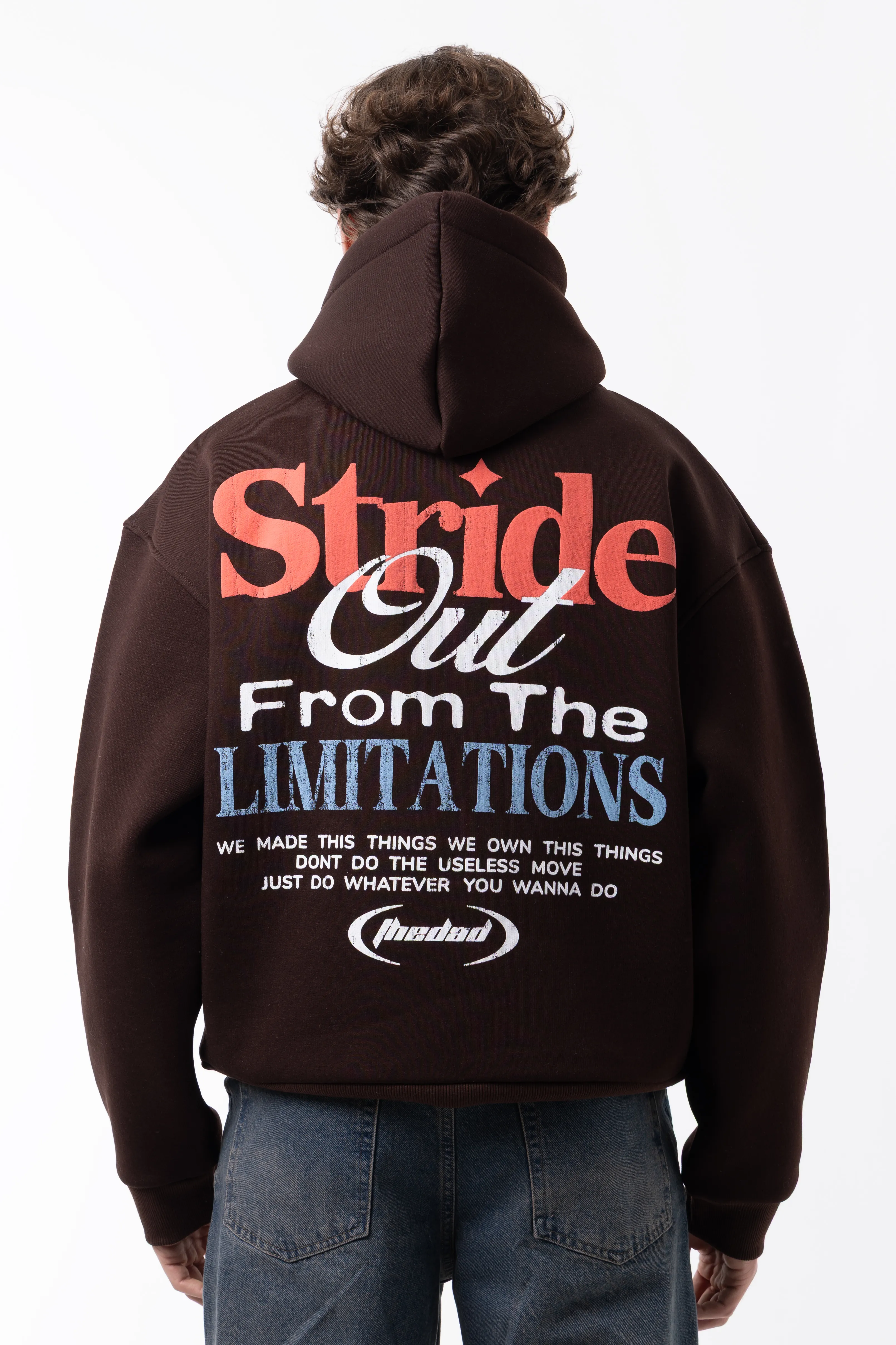 STRİDE BASKILI HOODİE - KAHVERENGİ