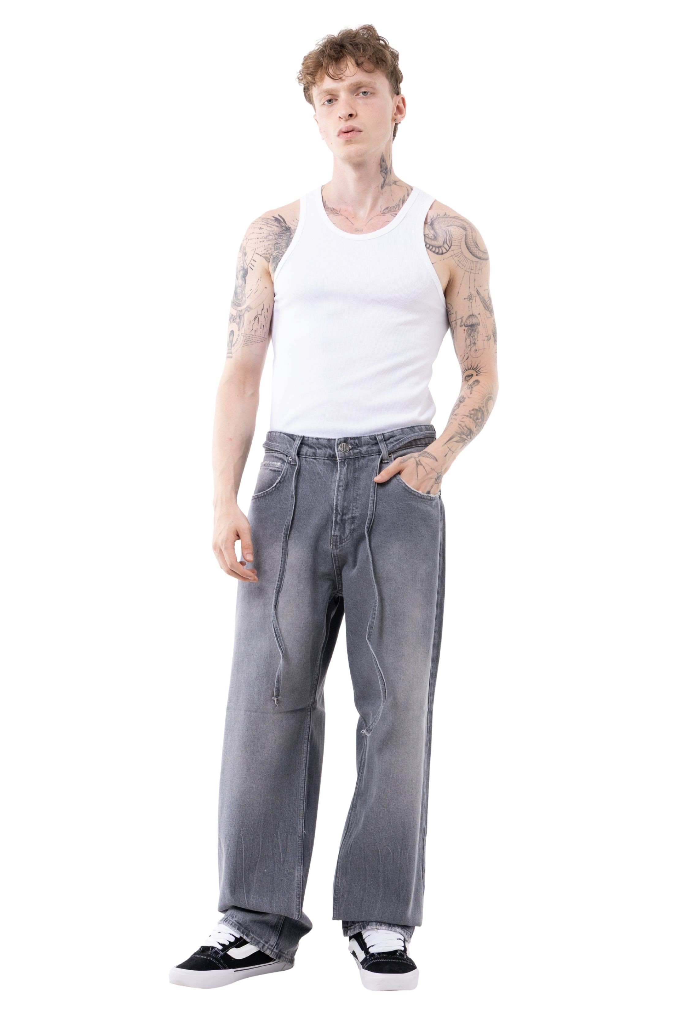 BASİC BAGGY JEANS - GRİ