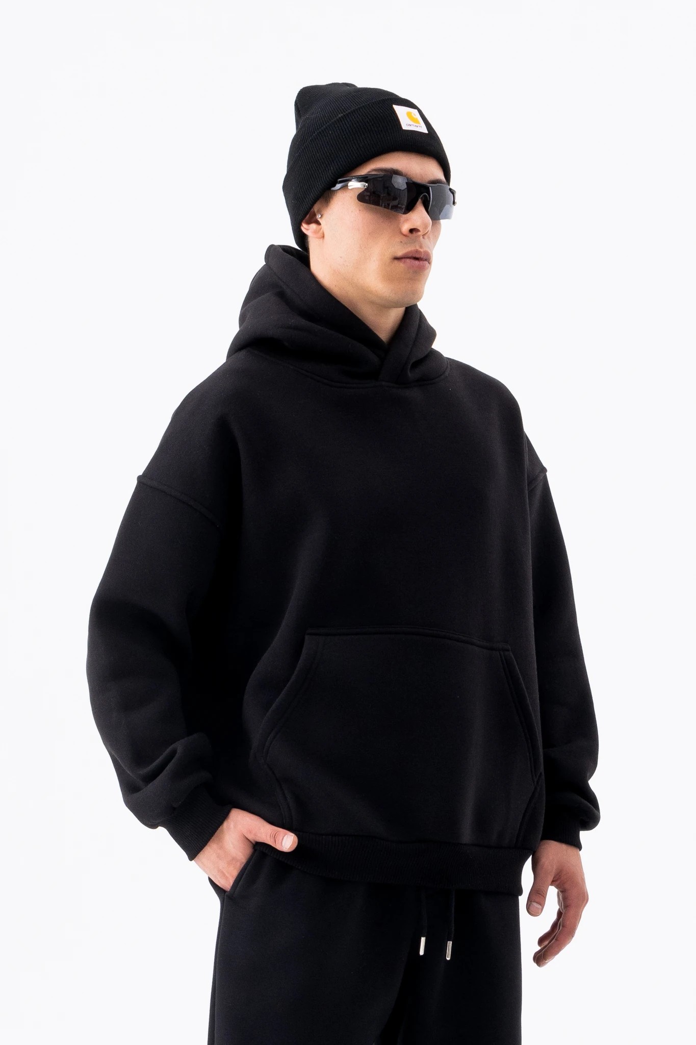 Basic Nakış Detaylı Oversize Hoodie