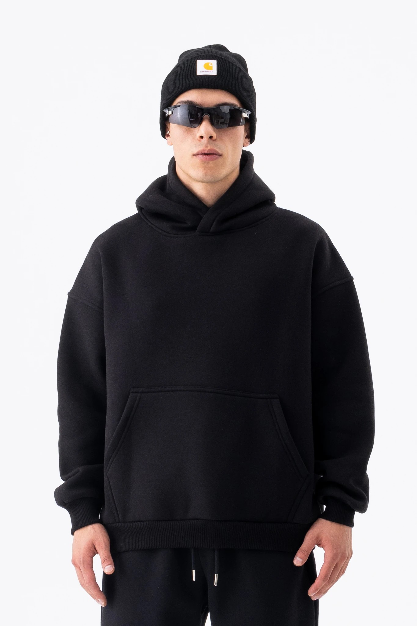 Basic Nakış Detaylı Oversize Hoodie