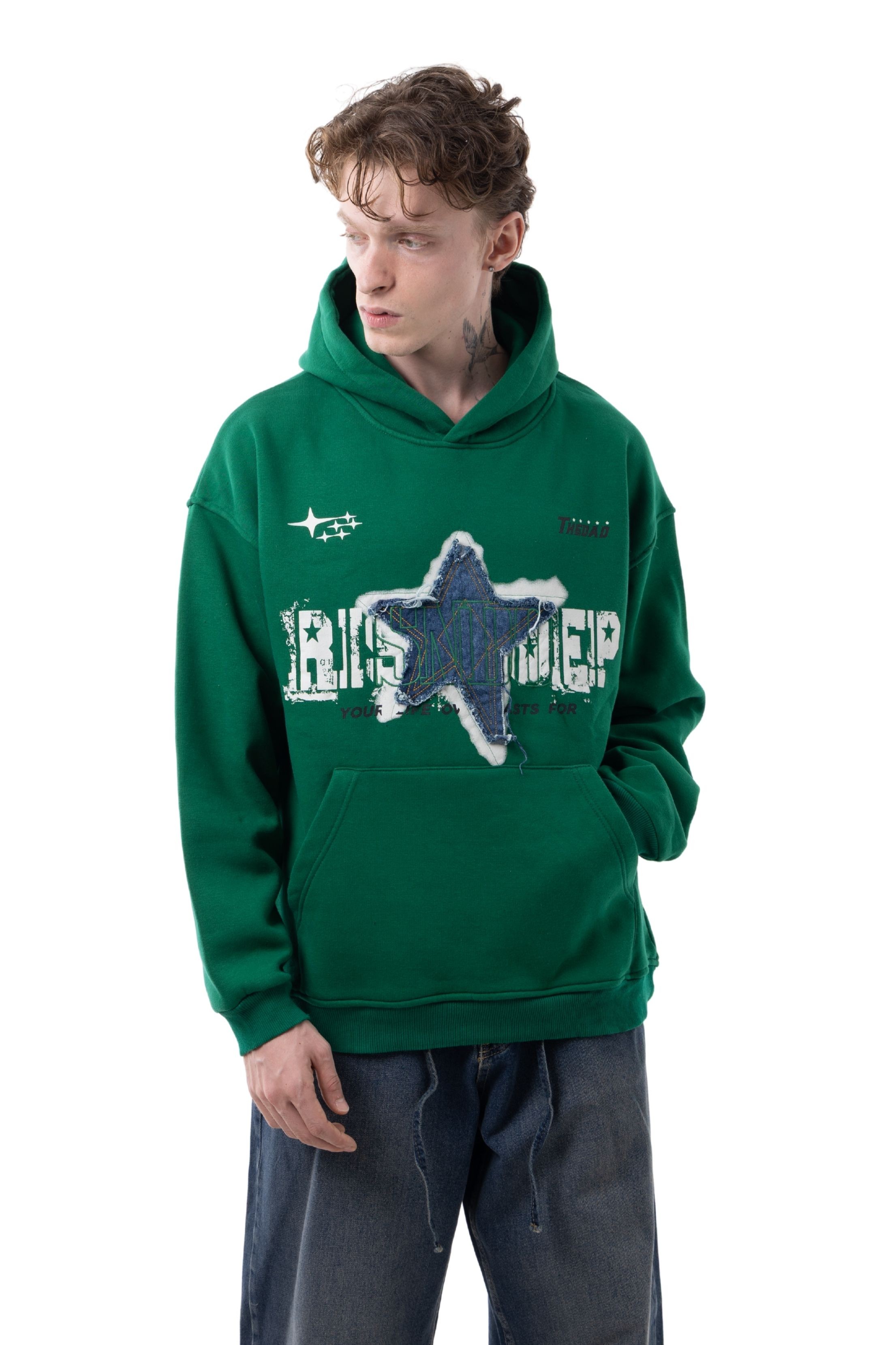 STAR APLİKELİ HOODİE - BENETTON