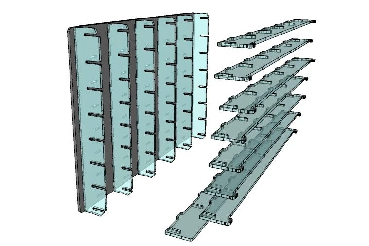 Atlantic 40111, 35 Adet 1/64 Ölçek Model Araba İçin Sergileme Ünitesi