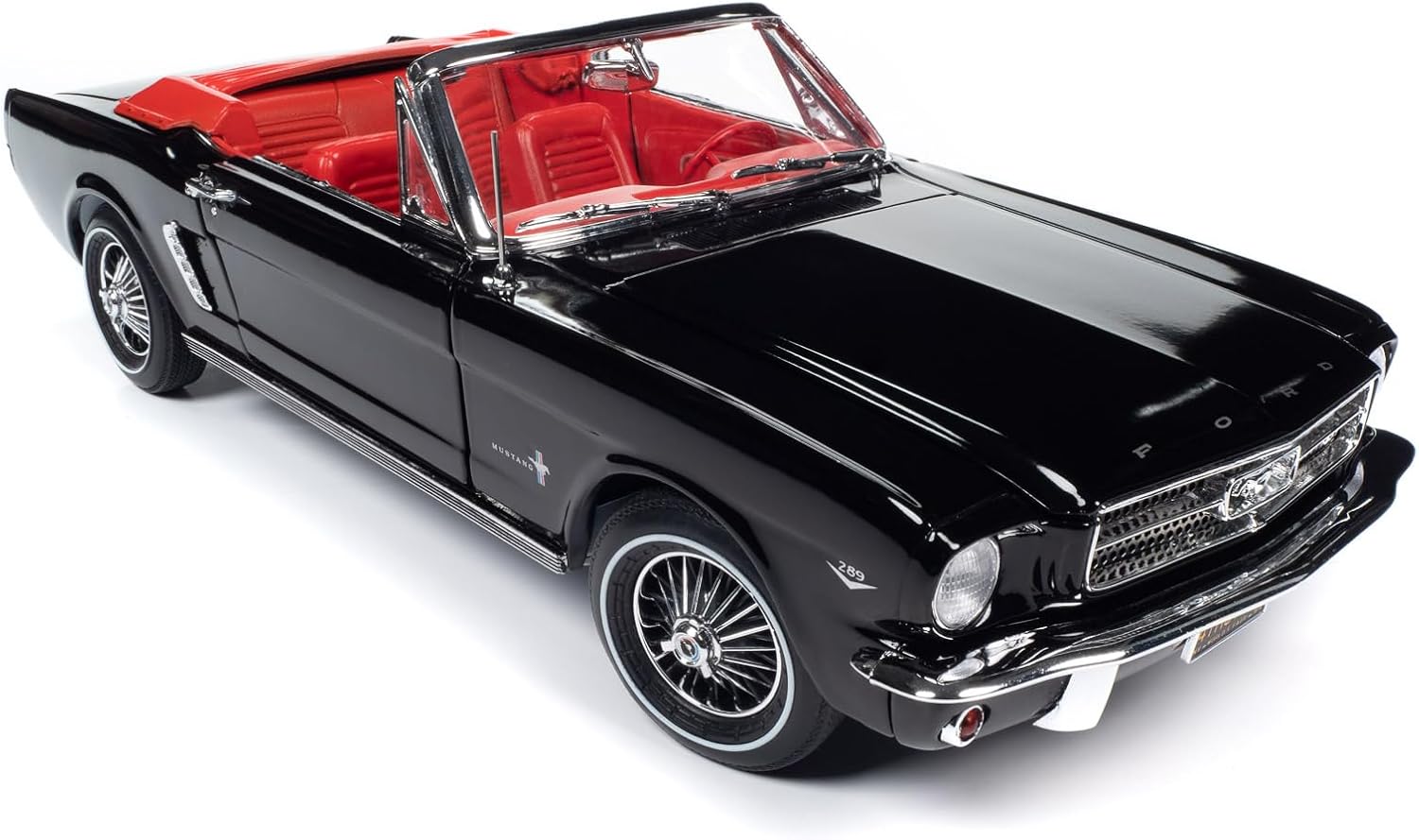 American Muscle AMM1312 1/18 Ölçek 1964.5 Ford Mustang Convertible, Raven Siyah