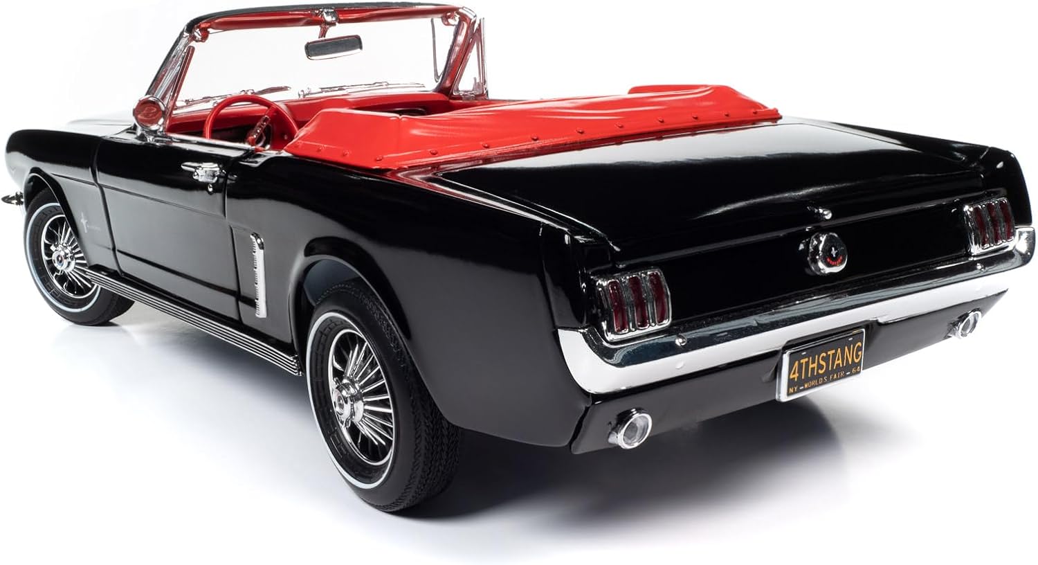 American Muscle AMM1312 1/18 Ölçek 1964.5 Ford Mustang Convertible, Raven Siyah