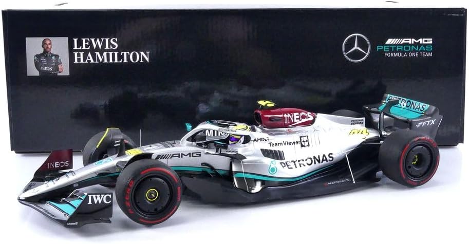 Minichamps 110220044 1/18 Ölçek MERCEDES-AMG PETRONAS FORMULA ONE TEAM F1 W13 E PERFORMANCE - LEWIS HAMILTON - SPAIN GP 2022 Limitli Üretim 1248 Adet