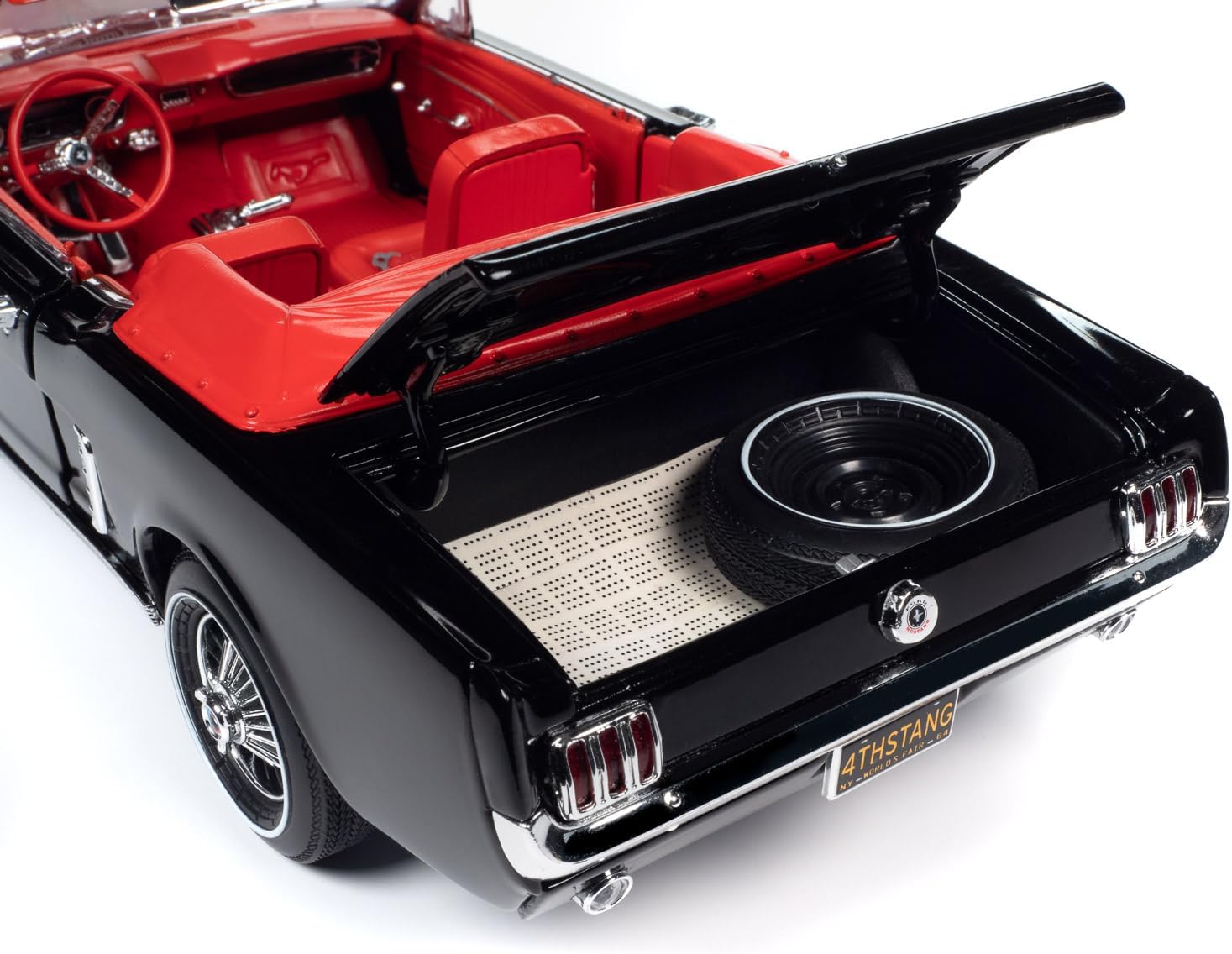 American Muscle AMM1312 1/18 Ölçek 1964.5 Ford Mustang Convertible, Raven Siyah