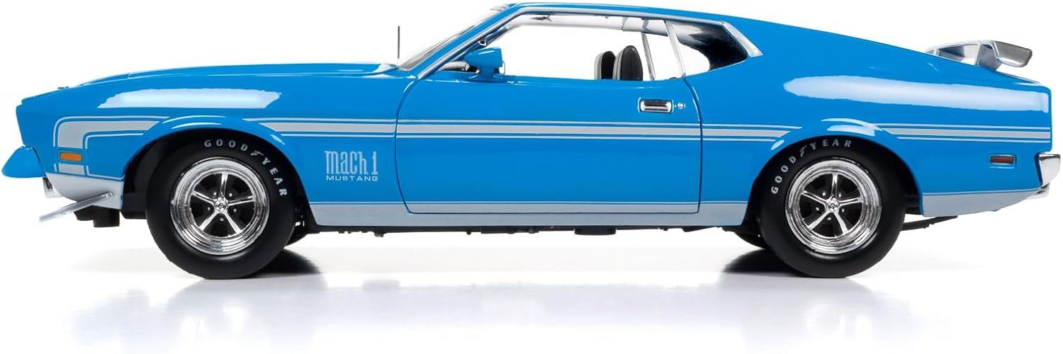 American Muscle AMM1314 1/18 Ölçek 1972 Ford Mustang Mach I, Mavi