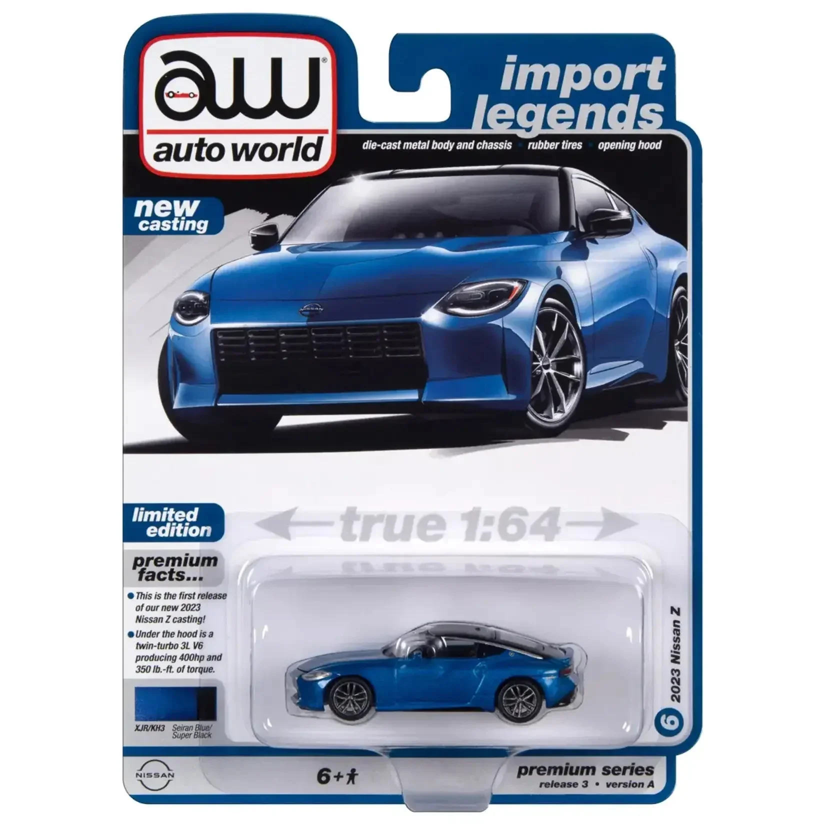 Autoworld | Awsp134A | 1/64 2023 Nissan Z, Seiran Mavi/Super Siyah