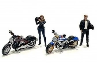 American Diorama | Ad76490 | 1/64 Moto Mania Figure Set Including 2 1/64 Bikes