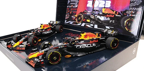Minichamps 112231801 1/18 Ölçek 2-CAR-SET - ORACLE RED BULL RACING RB19 - MAX VERSTAPPEN - WORLD CHAMPION QATAR SPRINT & GP 2023
