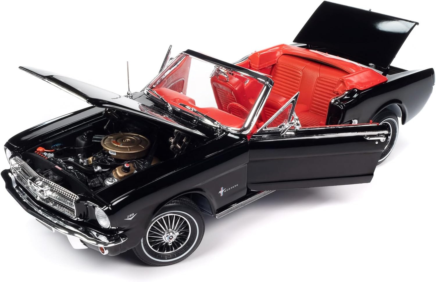 American Muscle AMM1312 1/18 Ölçek 1964.5 Ford Mustang Convertible, Raven Siyah