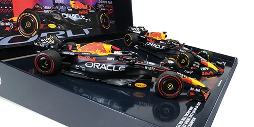 Minichamps 112231801 1/18 Ölçek 2-CAR-SET - ORACLE RED BULL RACING RB19 - MAX VERSTAPPEN - WORLD CHAMPION QATAR SPRINT & GP 2023
