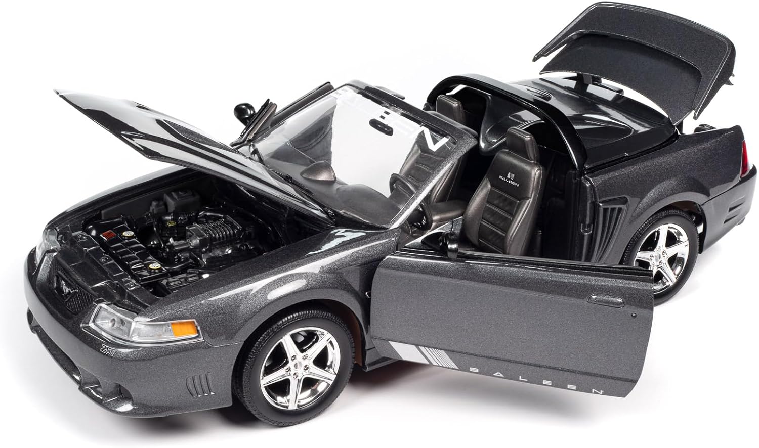 American Muscle 1/18 Ölçek 2003 Ford Mustang Saleen S281 Sc Speedster, Koyu Shadow Gri