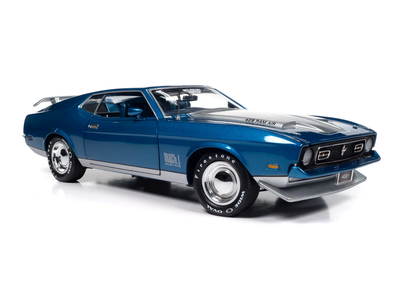 American Muscle | Amm1335 | 1/18 1971 Ford Mustang Mach 1 *Mcacn*, Mavi