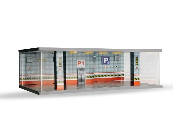 Atlantic Case 30302 1/64 Ölçek Işıklı Diorama. Model Kırmızı P1 Kat Kapalı Park