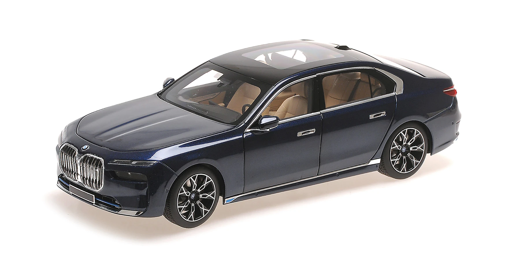 Minichamps 110023202 1/18 Ölçek BMW i7 - 2022 - Metalik Mavi