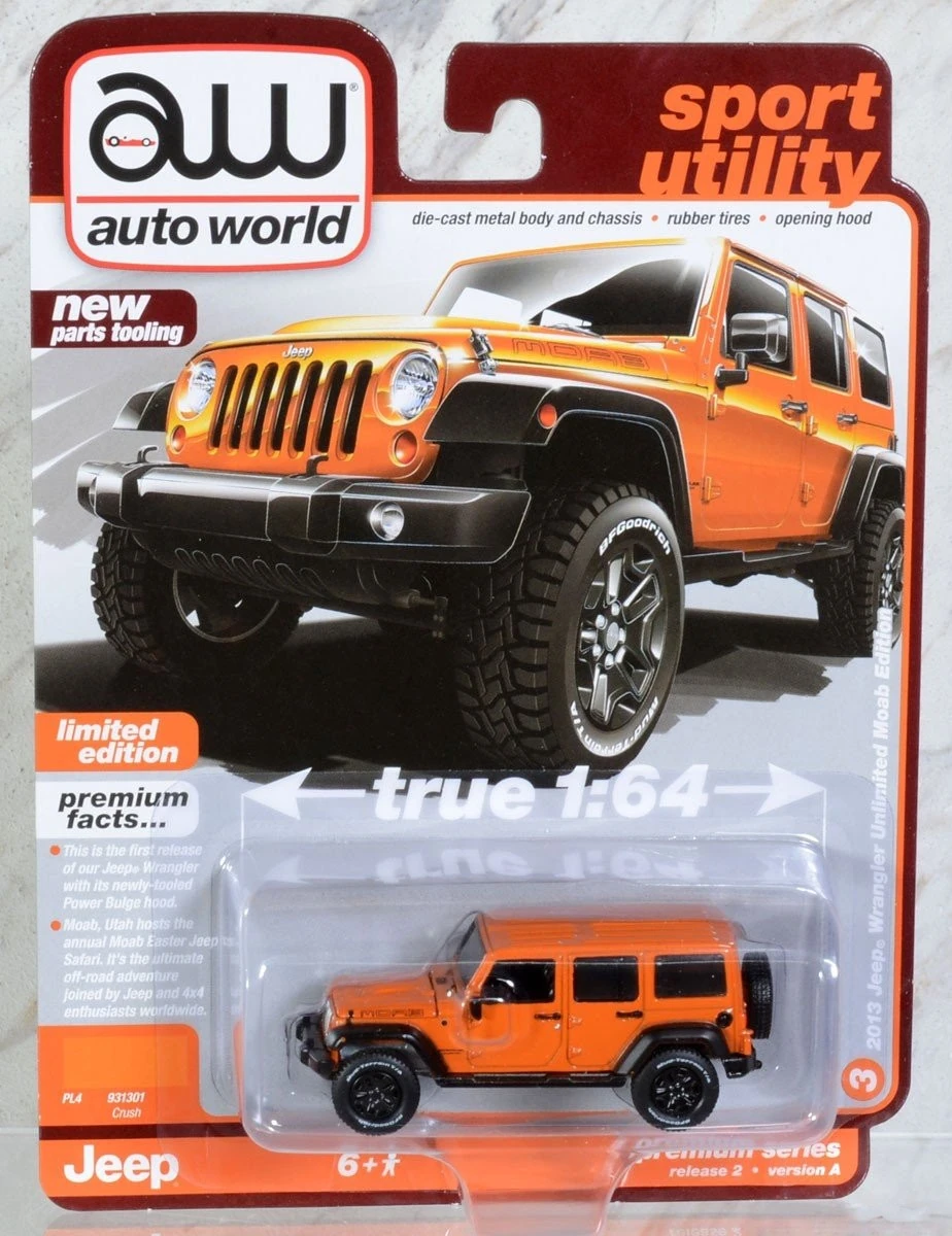 Autoworld | Awsp130A | 1/64 2013 Jeep Wrangler Unlimited Moab Edition, Turuncu