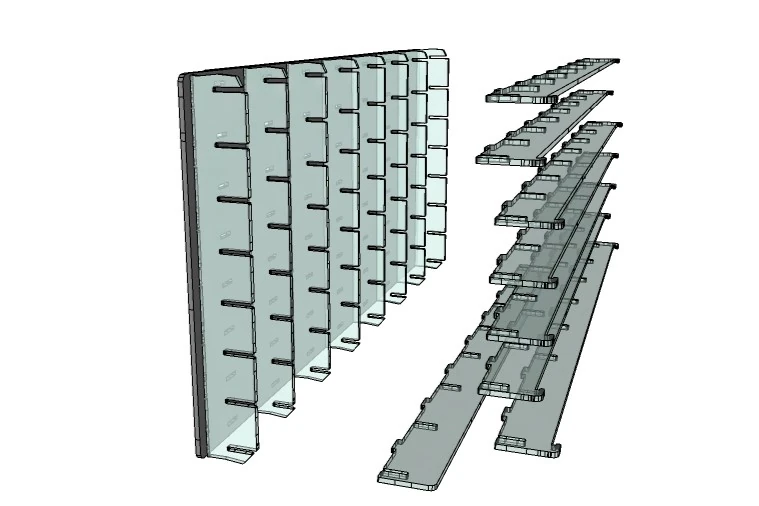 Atlantic 40112, 49 Adet 1/64 Ölçek Model Araba İçin Sergileme Ünitesi