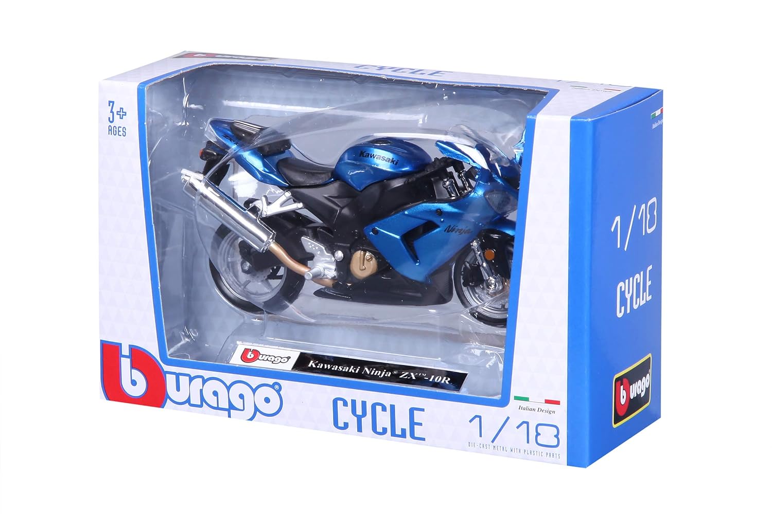 Burago | Bura51014 | 1/18 Kawasaki Ninja Zx-10R, Mavi Metallik