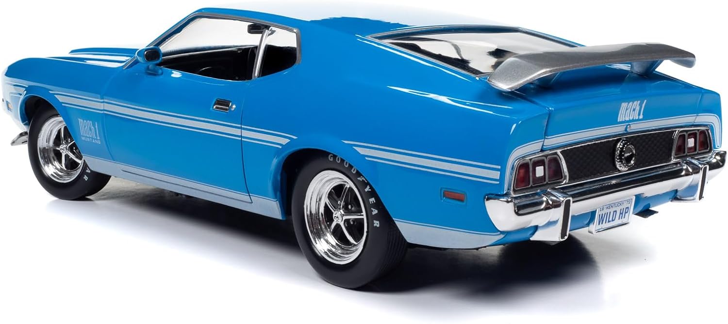 American Muscle AMM1314 1/18 Ölçek 1972 Ford Mustang Mach I, Mavi
