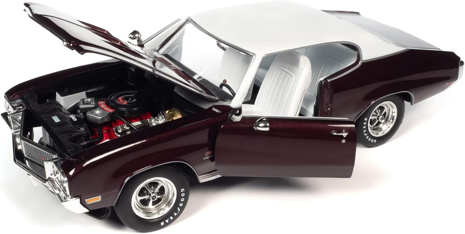 American Muscle AMM1296 1/18 Ölçek 1970 Buick Gs Stage 1 Hardtop, Bordo
