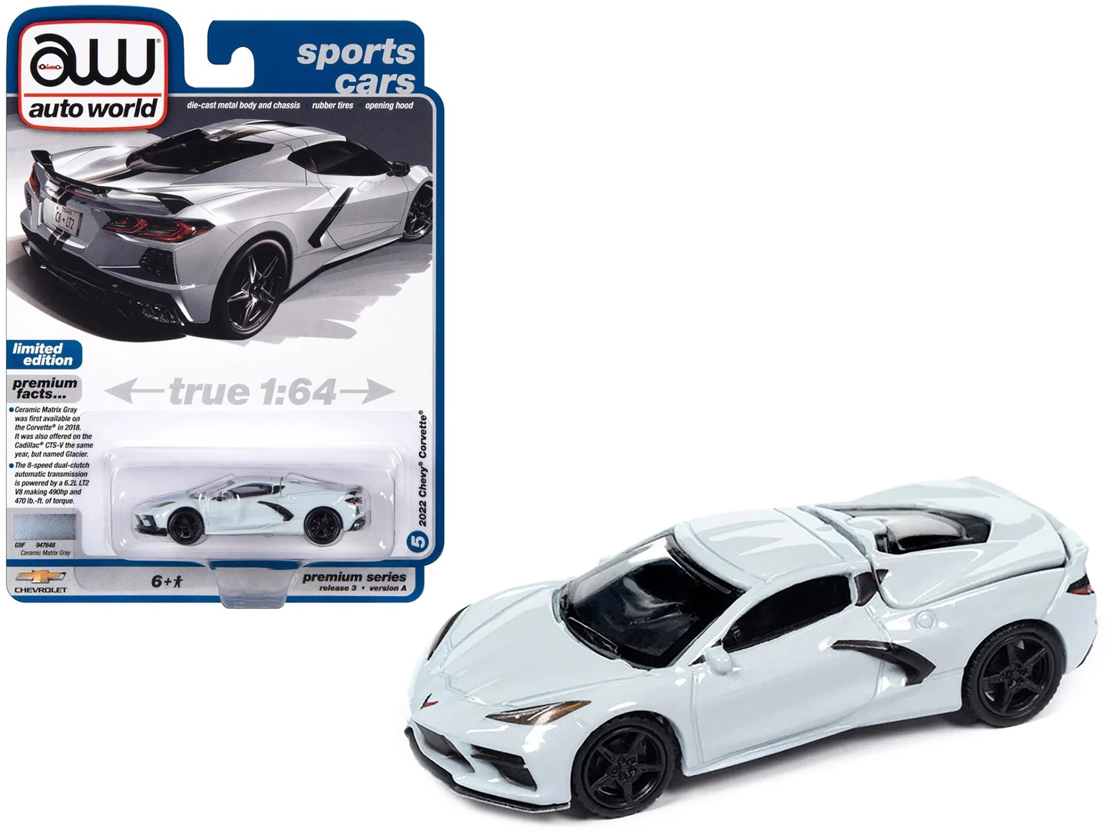 Autoworld | Awsp137A | 1/64 2022 Chevrolet Corvette, Ceramic Matrix Gri