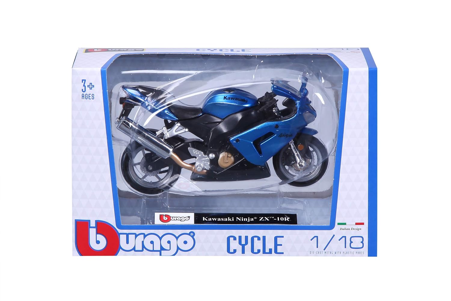 Burago | Bura51014 | 1/18 Kawasaki Ninja Zx-10R, Mavi Metallik