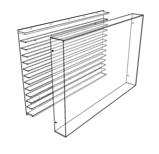Atlantic 40103, 120 Adet 1/64 Ölçek Model Araba İçin Işıklı Duvara Monte Sergileme Ünitesi