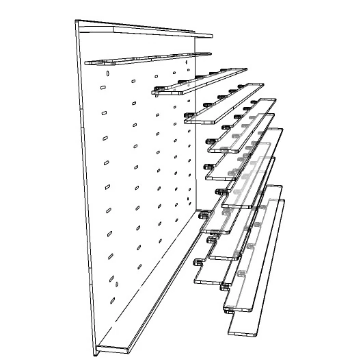 Atlantic 40103, 120 Adet 1/64 Ölçek Model Araba İçin Işıklı Duvara Monte Sergileme Ünitesi