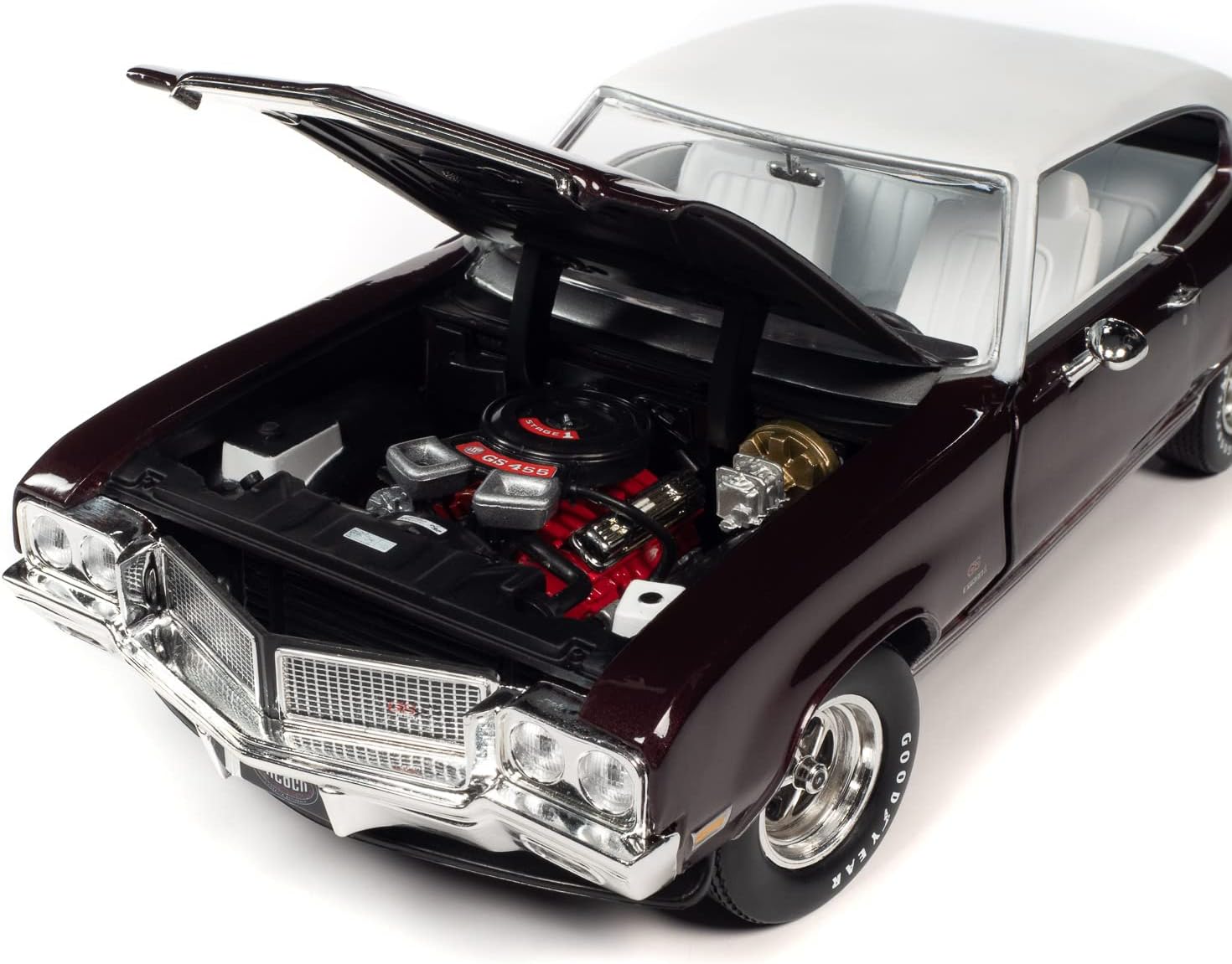 American Muscle AMM1296 1/18 Ölçek 1970 Buick Gs Stage 1 Hardtop, Bordo