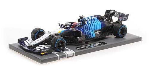Minichamps 117211363 1/18 Ölçek WILLIAMS RACING MERCEDES FW43B - GEORGE RUSSELL - 2ND PLACE BELGIAN GP 2021