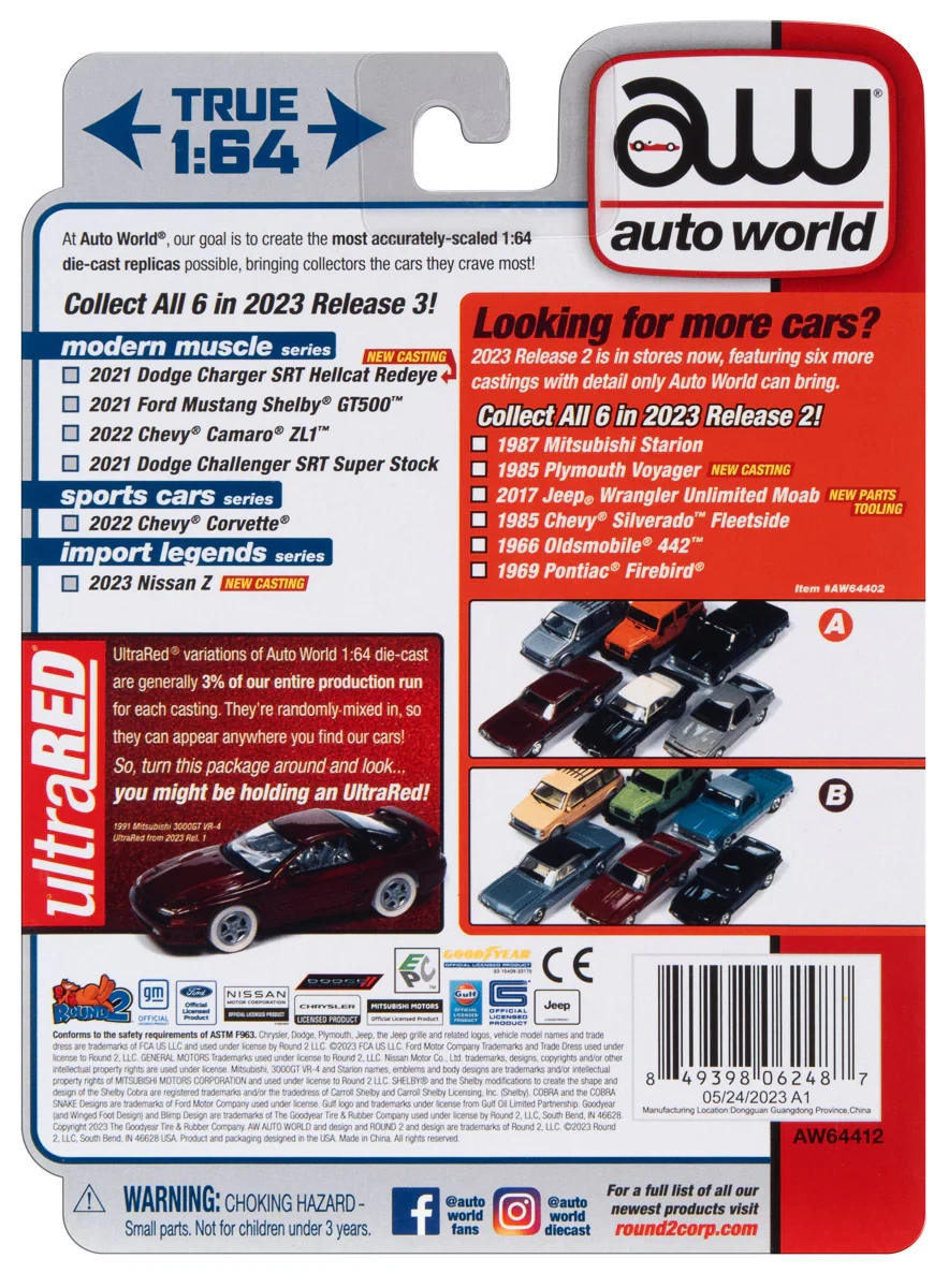 Autoworld | Awsp138B | 1/64 2022 Chevrolet Camaro Zl1, Rapid Mavi