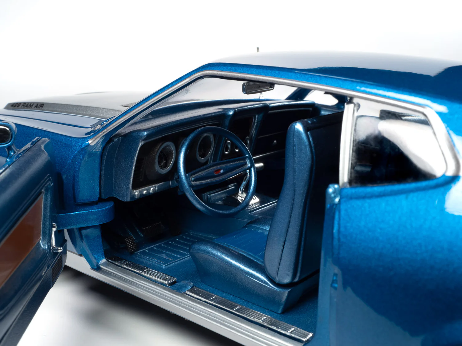 American Muscle | Amm1335 | 1/18 1971 Ford Mustang Mach 1 *Mcacn*, Mavi