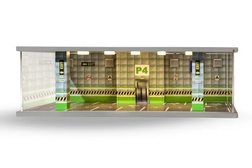 Atlantic Case 30305 1/64 Ölçek Işıklı Diorama. Model Yeşil P4 Kat Kapalı Park