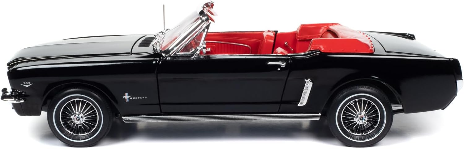 American Muscle AMM1312 1/18 Ölçek 1964.5 Ford Mustang Convertible, Raven Siyah