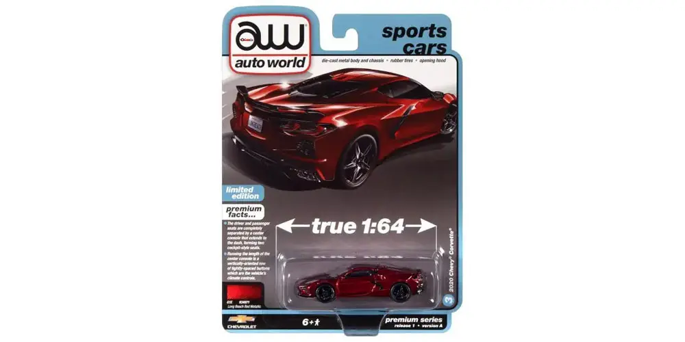 Autoworld | Awsp124A | 1/64 2020 Chevrolet Corvette, Kırmızı Metallic