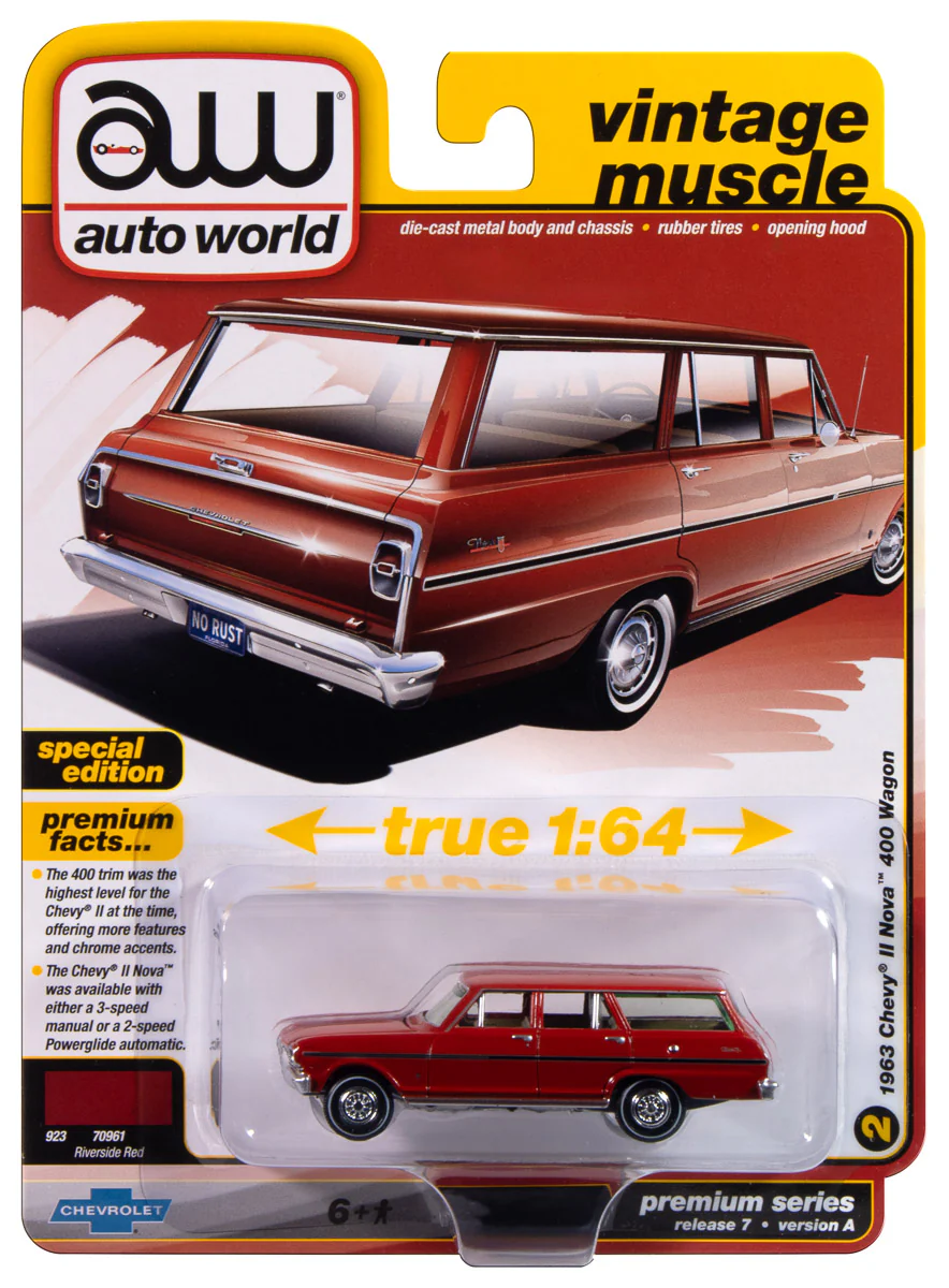 Autoworld | Awsp183A | 1/64 1965 Chevrolet Nova Ii Wagon, Rally Kırmızı